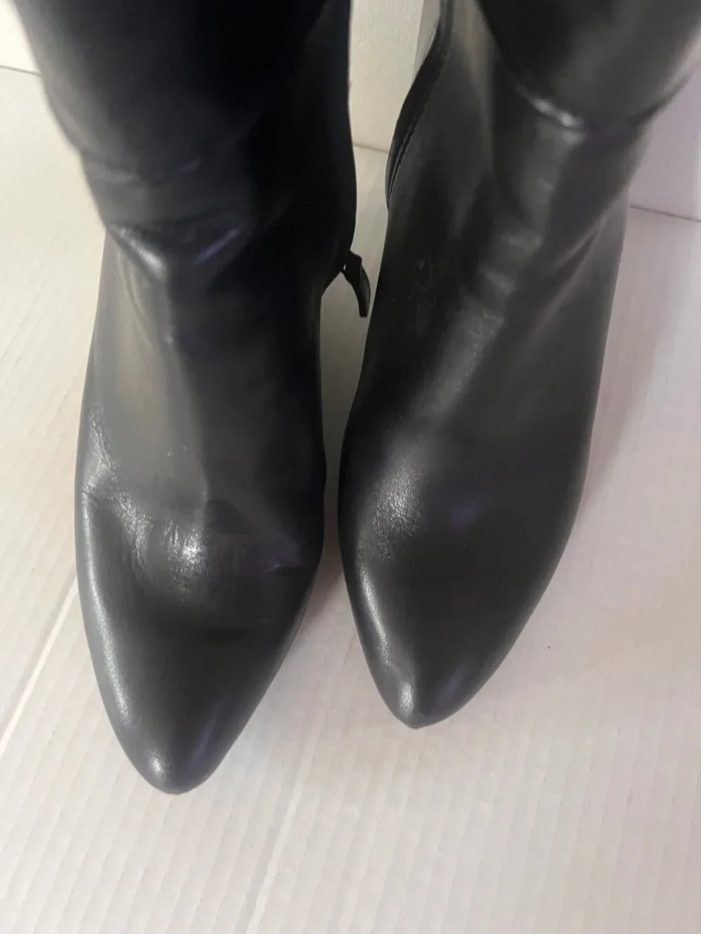 $500 TORY BURCH LINETTE WEDGE LEATHER BOOTS SIZE 7.5
